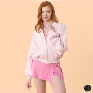Blogilates Women's Marshmallow Bomber
Jacket - Light Pink XL NWT
